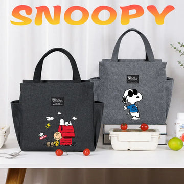 Snoopy Thermal Lunch Food Cooler Handbags Women Man Picnic Bento Pack Bags