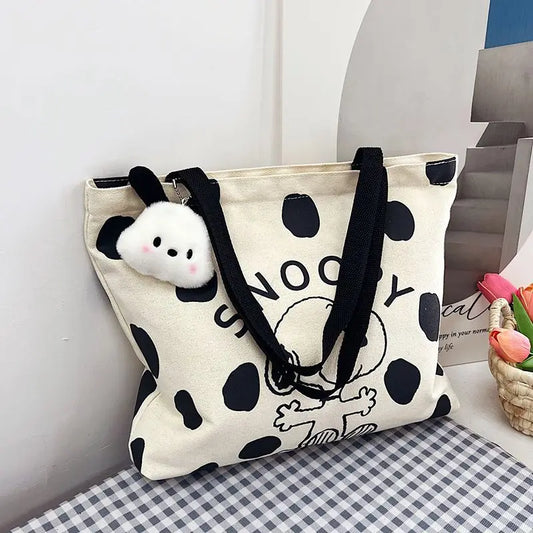 Snoopy Canvas Bag Women's Large Capacity  Fashion Multi-purpose Shoulder Tote Bag