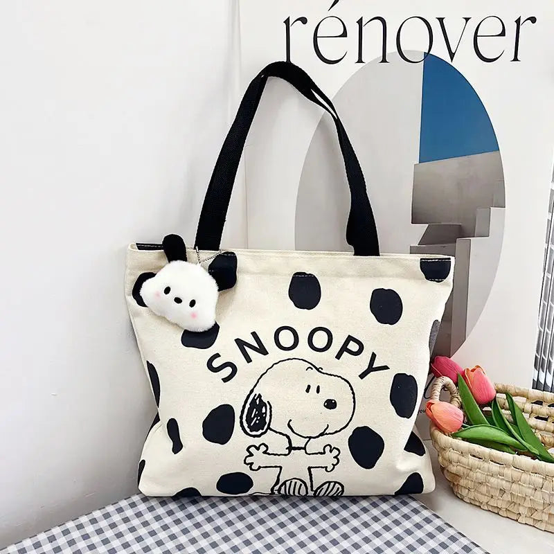 Snoopy Canvas Bag Women's Large Capacity  Fashion Multi-purpose Shoulder Tote Bag