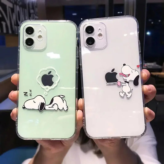 Snoopy Phone Case for Iphone 15 Pro Max 11 12 13 14 Pro Max Transparent Soft Cover