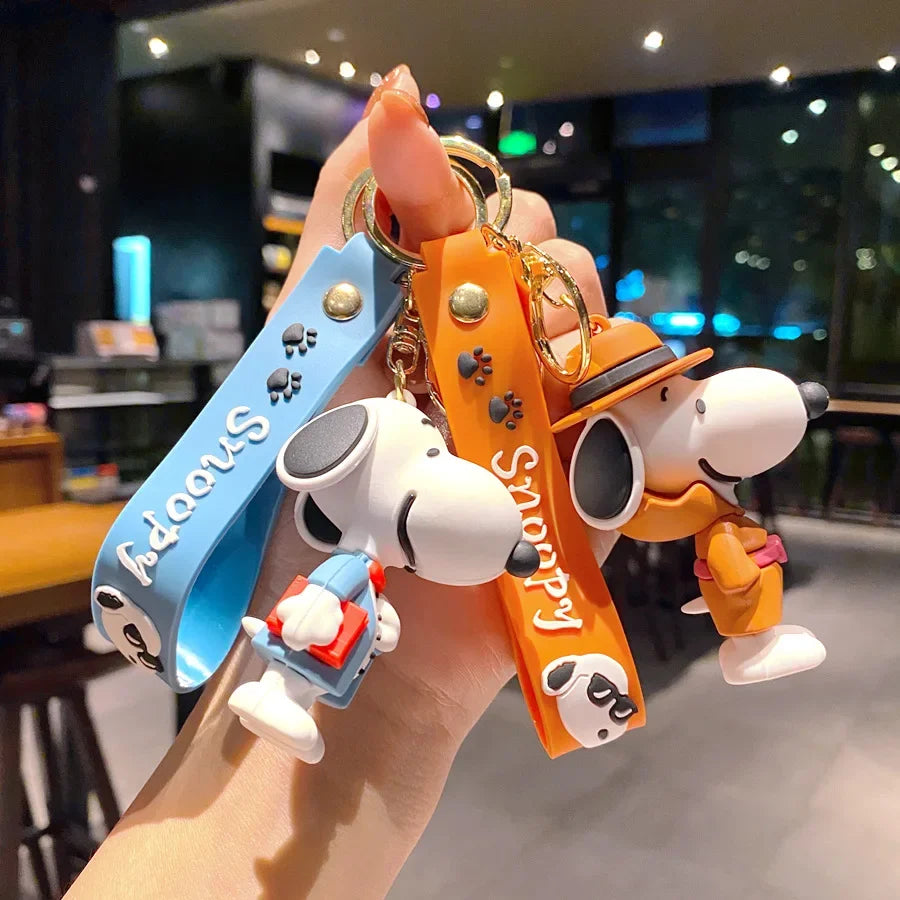 Snoopy Keychain  Figure Model Doll KeyRing Cute Boy Girl Bag Decorations