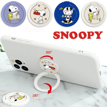 Cute Snoopy Finger Ring Stand – Magnetic Phone Holder for Girls & Women