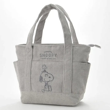 Snoopy  Casual Hundred Students Large Capacity Handbag Zipper Shoulder Corduroy Tote   Bag