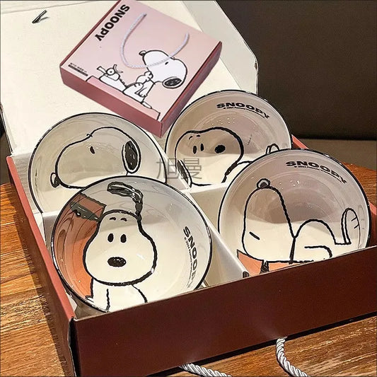 Snoopy  Tableware Ceramic Bowl Particularly Beautiful And High-Value   Set Bowl  Household Tableware