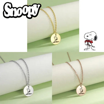 Snoopy Fashion Pendant – Vintage Stainless Steel Necklace for Women & Girls
