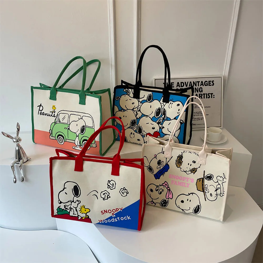 Snoopy  Canvas Handbag Fashion Portable  Bag  Backpack for Women