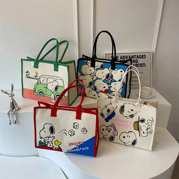 Snoopy  Canvas Handbag Fashion Portable  Bag  Backpack for Women
