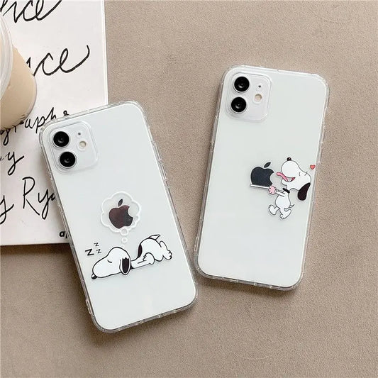 Snoopy Creative  Phone Case For iPhone Transparent Back Cover