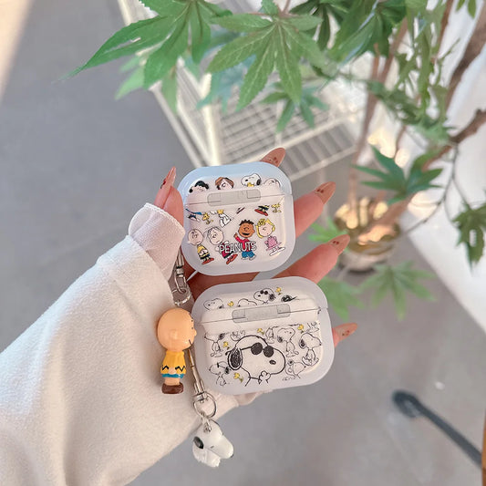 Snoopy Charlie Brown Earphone Case For Airpods 4 1 2 3 Pro 2  Wireless Bluetooth  Protective TPU Cover