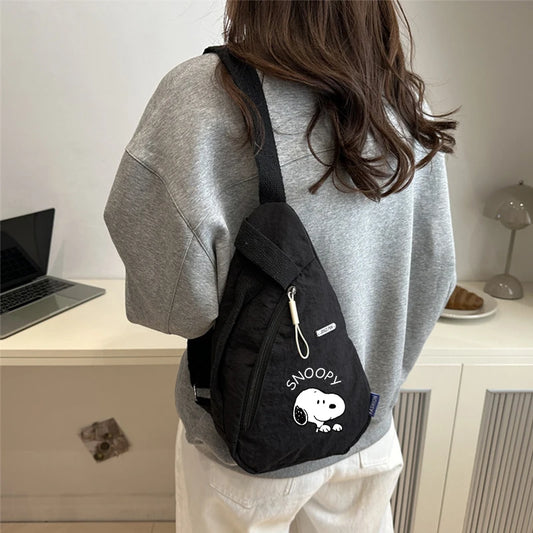 Snoopys Unisex Chest Bag Vintage Women Phone Crossbody Bags Casual Men Cycling Sport Portable Shoulder Pouch Birthday Gifts