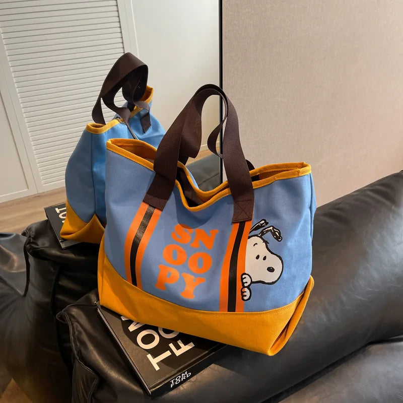 Cartoon Cute Handbag Large Capacity Shoulder Bag Crossbody Bag Canvas Tote Bag Women's Canvas Bag