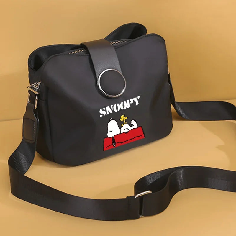 Snoopys Crossbody Bag Cute Cartoon Nylon Shoulder Bags Fashion Women Purses Cell Phone Lipstick Organizer Pouch Birthday Gift