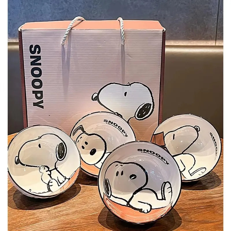 Snoopy  Tableware Ceramic Bowl Particularly Beautiful And High-Value   Set Bowl  Household Tableware