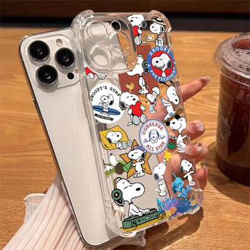 Cute Snoopy Soft Case – Flexible Silicone Cover for iPhone 7, 8, X, 11–16 Pro Max