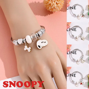 Snoopy Bracelet Women Silver Girls Adjustable Fashion Kids Jewelry Bracelets Bangle Gifts