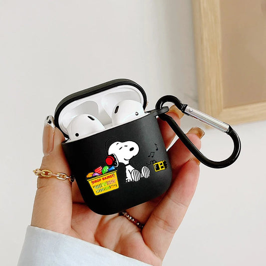 Snoopy Cute Earphone Case for Airpods 1 2 Pro 3 Pro 2 Soft Silicone Protective Bluetooth Headphone Anti Drop Cover