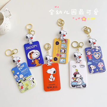 Snoopy   Card Bus  Access Control Holder Subway Octopus Card Schoolbag Pendant