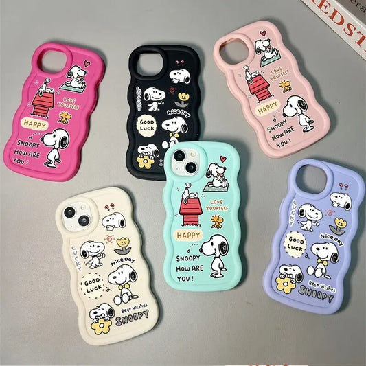 Snoopy Phone Case For IPhone 16E 15 16 14 13 12 11 Pro Max  Silicone Cover