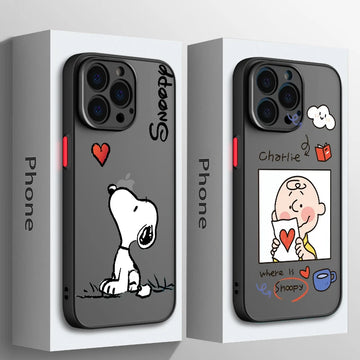 Snoopy For Apple iPhone 15 14 13 12 11 mini Pro Max  Frosted Translucent Phone Case