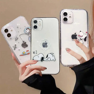 Snoopy Phone Case for Iphone 15 Pro Max 11 12 13 14 Pro Max Transparent Soft Cover