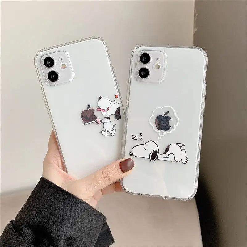 Snoopy Creative  Phone Case For iPhone Transparent Back Cover